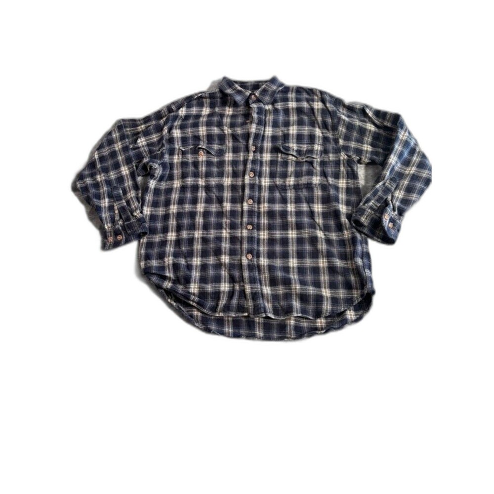 Field & Stream Blue & White Plaid Shirt - Men's Size L